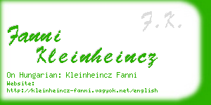 fanni kleinheincz business card